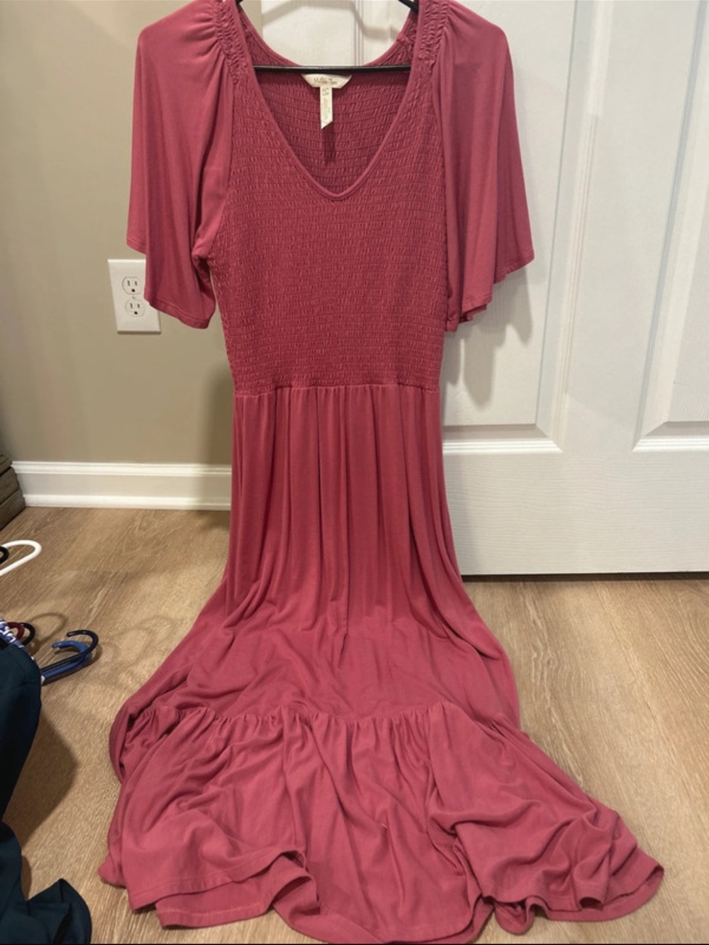 Matilda Jane Dusty Rose Smocked Maxi Dress small